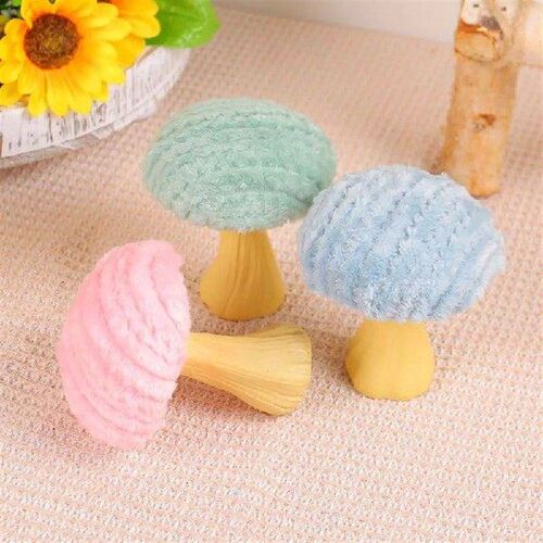 Cute Plush Mushroom Statue Colorful Realistic Gypsum Small