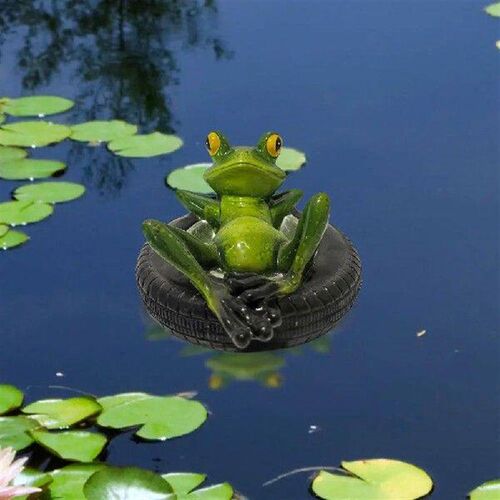 Resin Water Floating with Frog Ornament Lotus Leaf and Frog