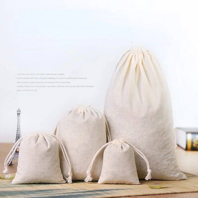 10pcs Cotton Bags Gift Drawstring Pouch Gift Box Packaging B