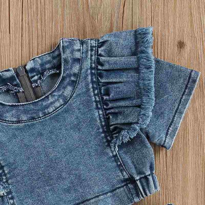 2 Piece Toddler Summer Outfits Set Solid Color O-Neck Short