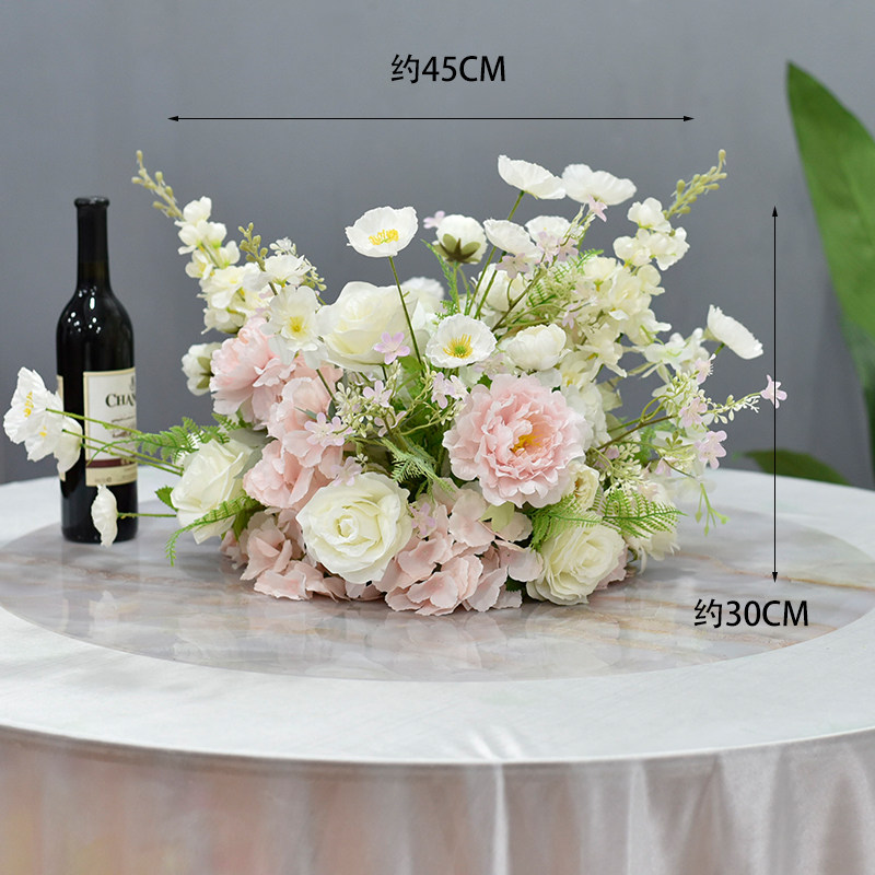 酒店圆桌桌花假花仿真花婚宴布置酒吧KTV装饰摆件餐厅餐桌花摆花,家居饰品,仿真花/假花,淘宝优惠券,粉丝福利购,淘宝优惠卷