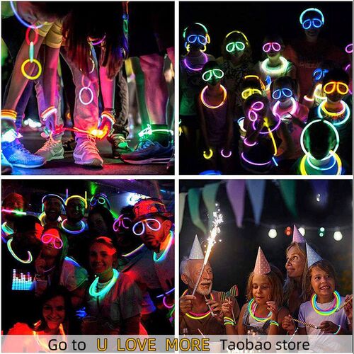 50/100/200pcs Kids Adult Luminous Glow Stick With Connectors
