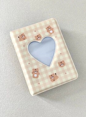 Cute Bear Photo Album 3 Inch Love Heart Hollow Picture Stora