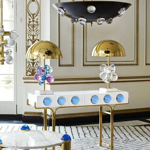 Creative Color Crystal Desk Lamps Bedroom Model House Villa