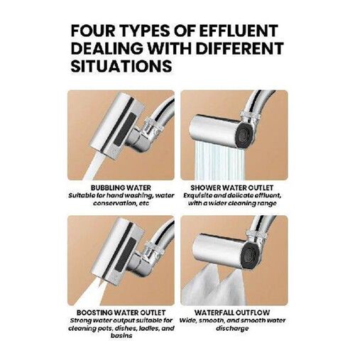 New 4 Mode Waterfall Faucet Aerator Universal Faucet