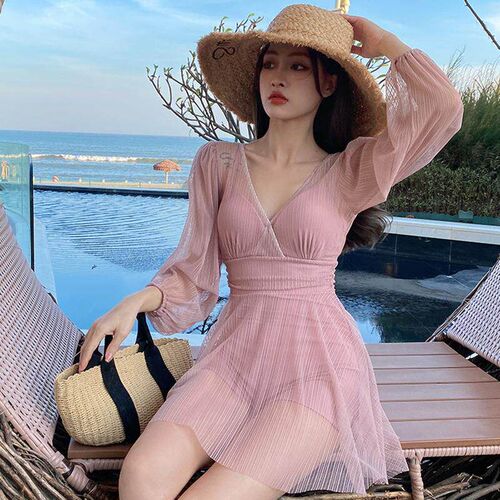 Slightly chubby plus size swimsuit, womens bubble skirt