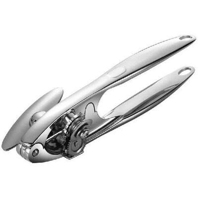 Chrome Plated Matt Zinc Alloy Can Opener with Rubber Handle