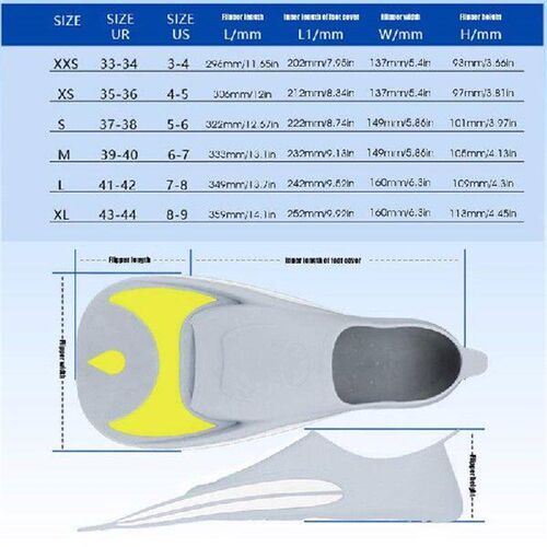 Swimming Training Fins Travel-Friendly Snorkel Flippers