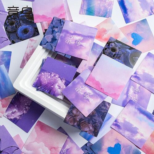 45Pcs/box Beautiful Scenery Stickers Cute Colorful Cloud Sti