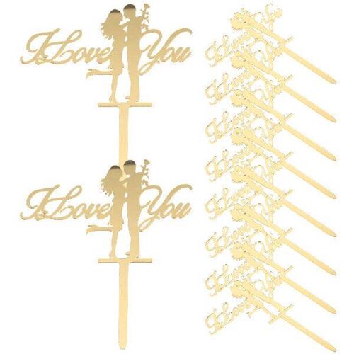 10pcs Cupcake Toppers Valentine Cake Picks Party Baking