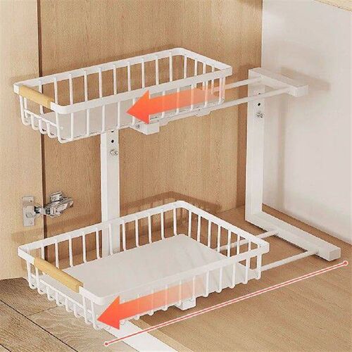 2 Tier Under Sink Organizer Slide Out Under Sink Organizers