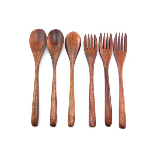 Natural Wooden Spoon and k Set Kitchen Cutlery Food Salad Fr