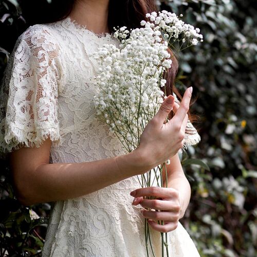 90Heads 52cm White Artificial Flowers Wedding DIY Bouquet跨