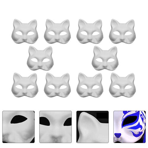 10Pcs DIY Paintable Mask Lightweight Durable Cosplay Prop Ma