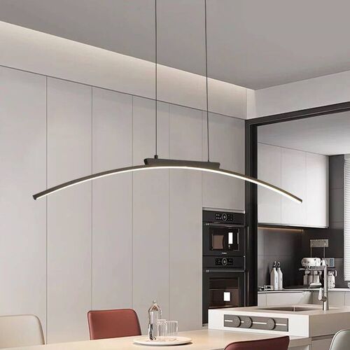 Contemporary Dining Room Pendant Light Sleek LED Arc Hanging