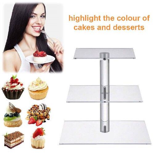 3/4 Tier Acrylic Cupcake Display Stand with LED Light