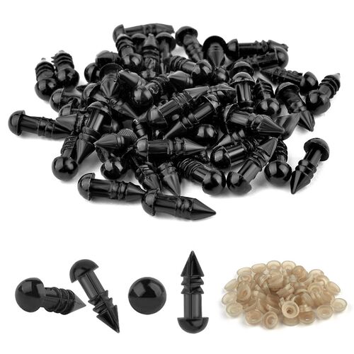 50/100pcs 5-20mm Black Plastic Safety Eyes For Toys Amigurum