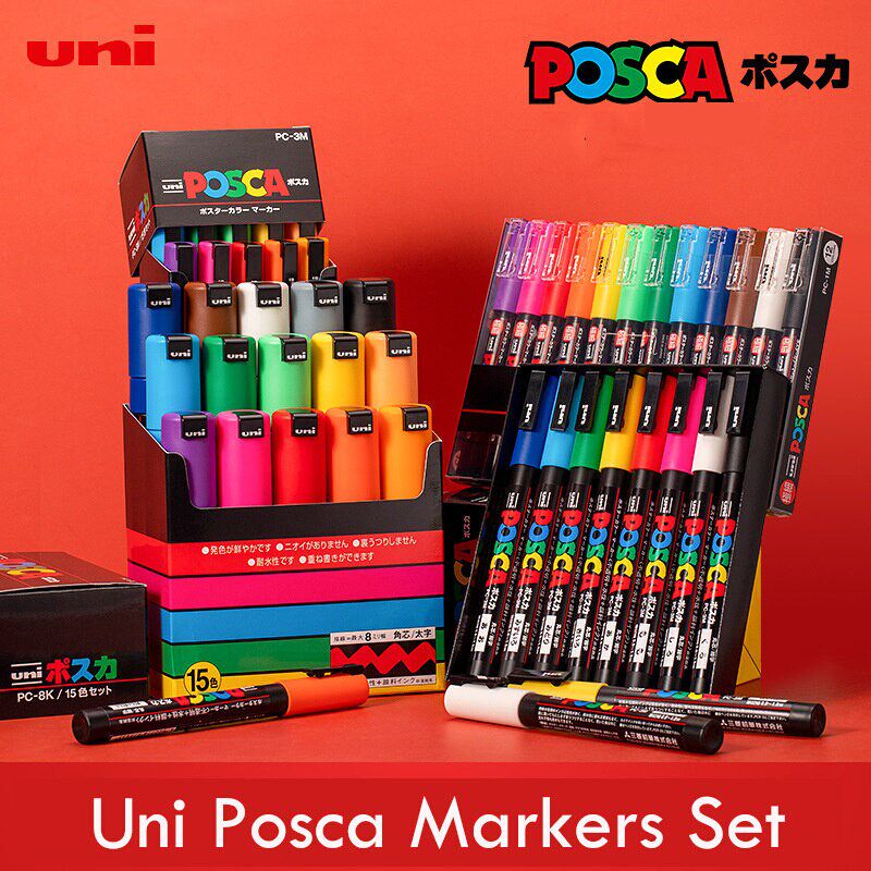 Japan Posca Paint Markers 3M Fine Marker Set of Acrylic图片