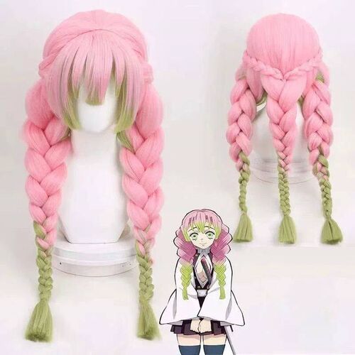 Mitsuri Kanroji Cosplay Wig Kimetsu no Yaiba Long Pink
