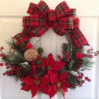 Hot Sale Christmas Wreath Artificial Plant Rattan Circle Wal