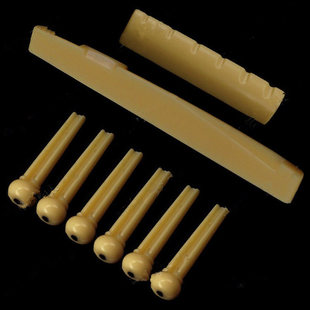 Portable 6-String Guitar Bridge Pins Saddle Nut Acoustic Cat