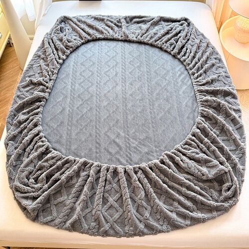 Taff Fleece Bed ver One-piece Warm Bedspread Non-slip Solid