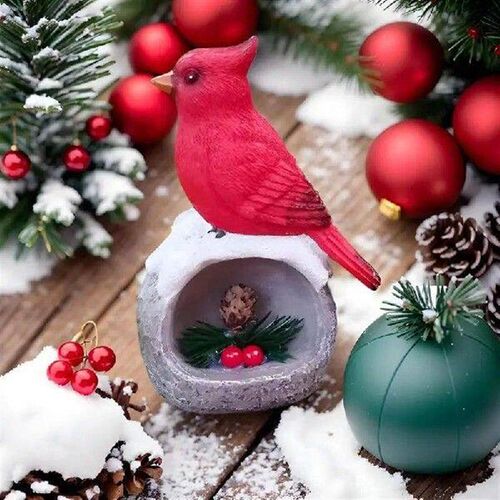 Red Birds Statue Simulated Crafts Resin Red Birds Statue