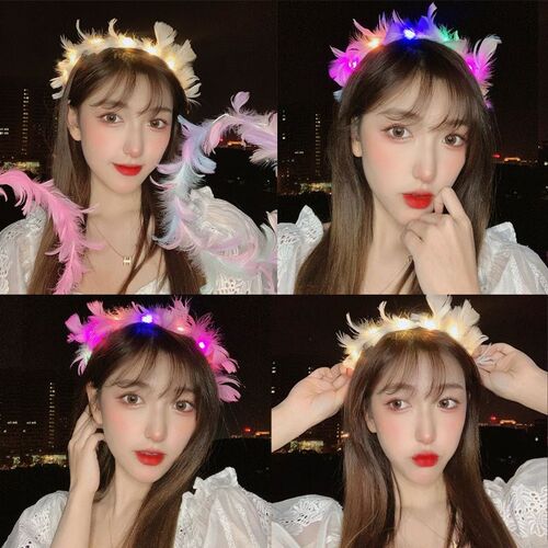 Glowing Feather Wreath Fairy Wreath LED light toy  adult toy