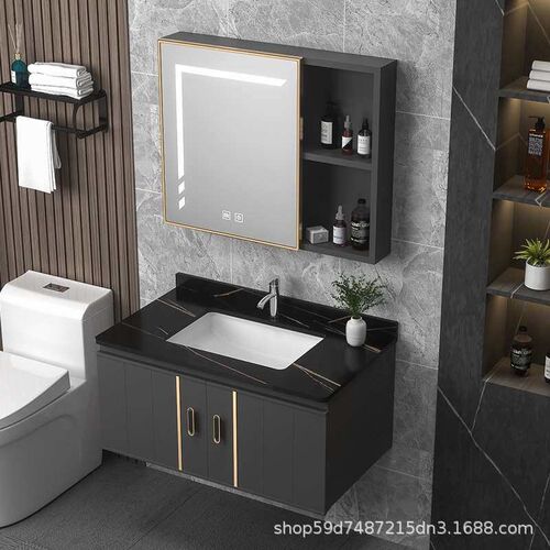 Rock Board Countertop Space Aluminum Bathroom Cabinet Combin