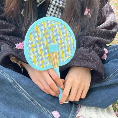 New Palm-leaf Pu Fan Hand-cranked Colourful Craft Fan Handma