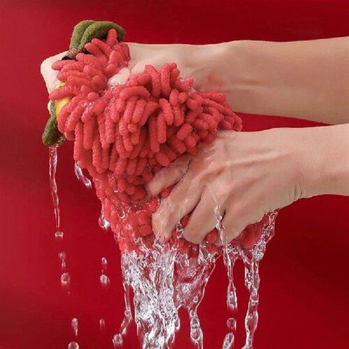 Chenille Hand Towel Wipe Towel Ball with Hanging Loop for