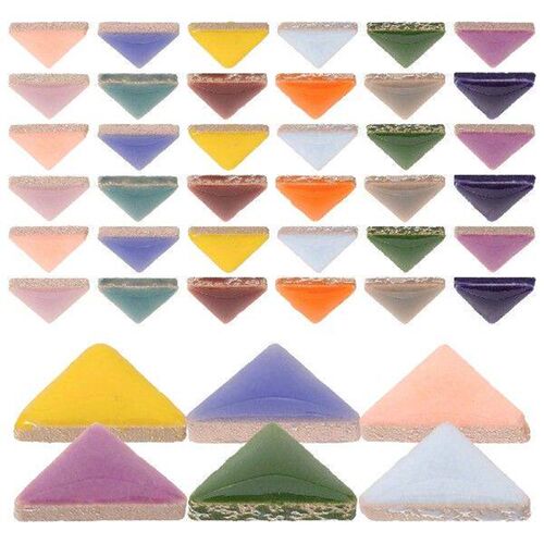 Triangular Ceramic Piece Mirrors Mosaic Tiles Crafts Slices
