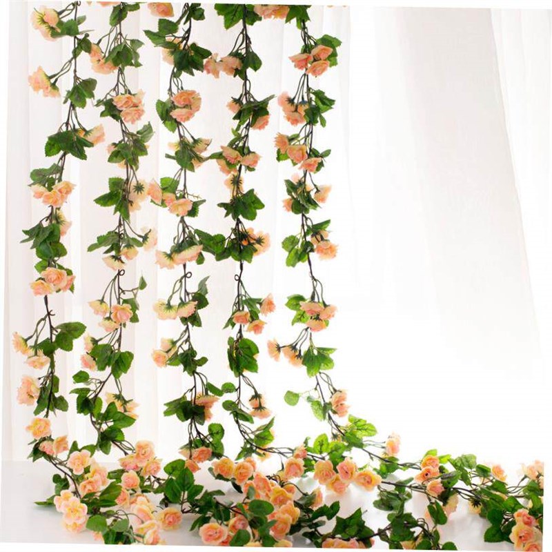 2m Artificial Flowers Rose Ivy Vine Wedding Decoration Real图片