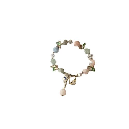 Pastoral Sweet Pink Crystal Beaded Brlet Womens Ins Refresh