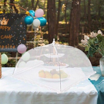 Food Mesh Cover Folding Food Cover Net Umbrella Picnic