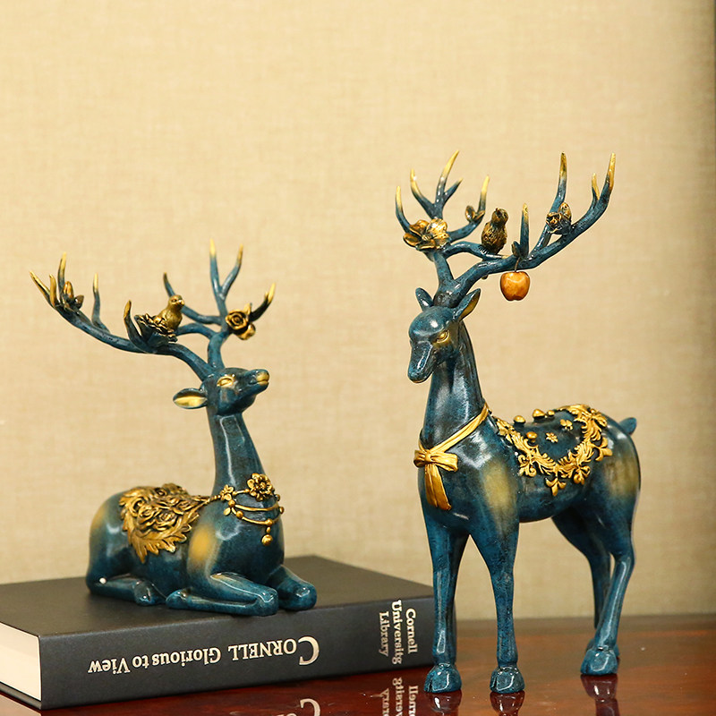 欧式鹿客厅酒柜电视柜装饰品摆件创意家居工艺品新婚结婚送礼精品,家居饰品,装饰摆件,淘宝优惠券,粉丝福利购,淘宝优惠卷