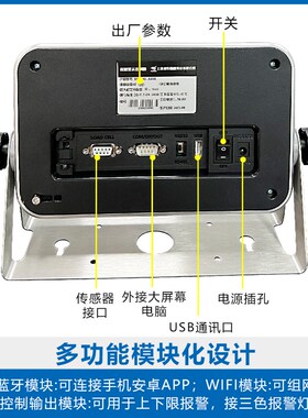耀华A33E称重仪表485通讯USB通讯3路继电器畜牧称上下限报警3色灯