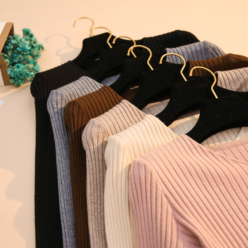 毛衣女2021春秋新款百搭修身v领打底针织衫洋气内搭长袖紧身上衣,女装/女士精品,毛针织衫,淘宝优惠券,粉丝福利购,淘宝优惠卷