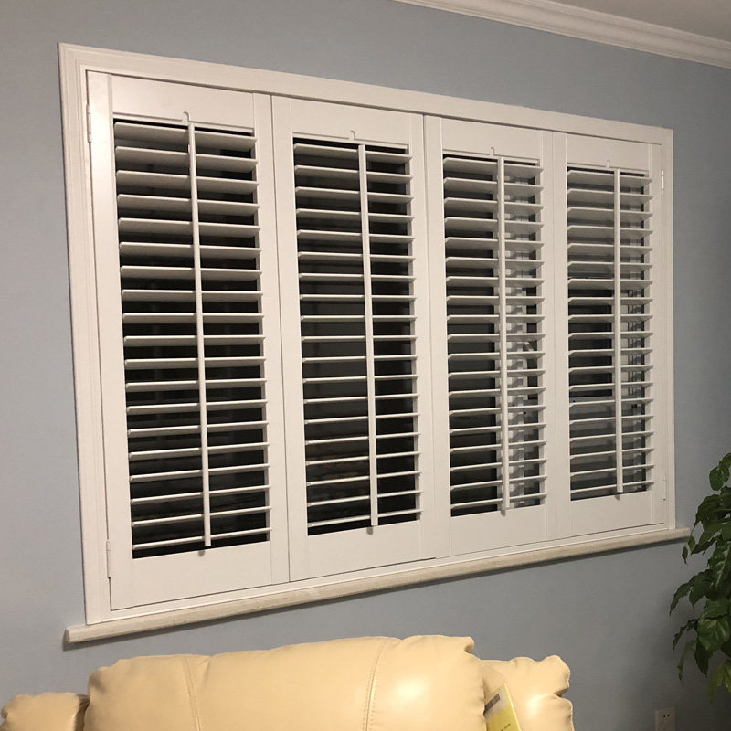 冠轩美式实木百叶窗帘木质百页折叠落地门衣帽间透气隔断杭州定制