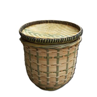 包邮手工竹编筐加盖子篓子超市饭店展示收纳竹编篮圆底箩筐水果筐