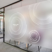 办公室竖条磨砂贴玻璃贴纸公司LOGO定制门窗贴膜会议防窥腰线定制