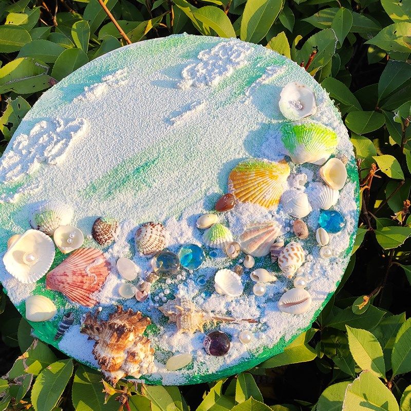 立体浮雕手绘画网红肌理画石英砂丙烯diy材料包油画 团建拓展贝壳,家居饰品,DIY/数字油画,淘宝优惠券,粉丝福利购,淘宝优惠卷