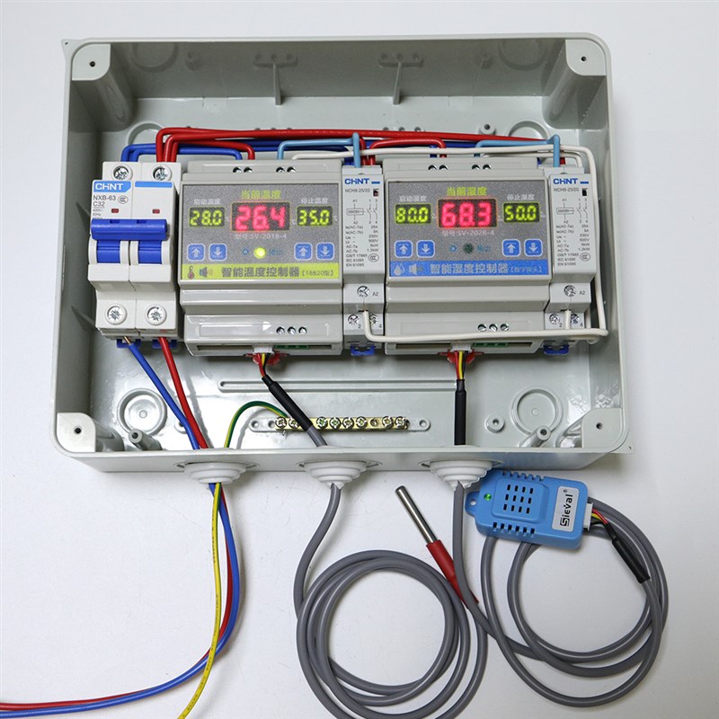 西法电子 智能温湿度控制器 二合一套装 大功率220V/4KW*2路