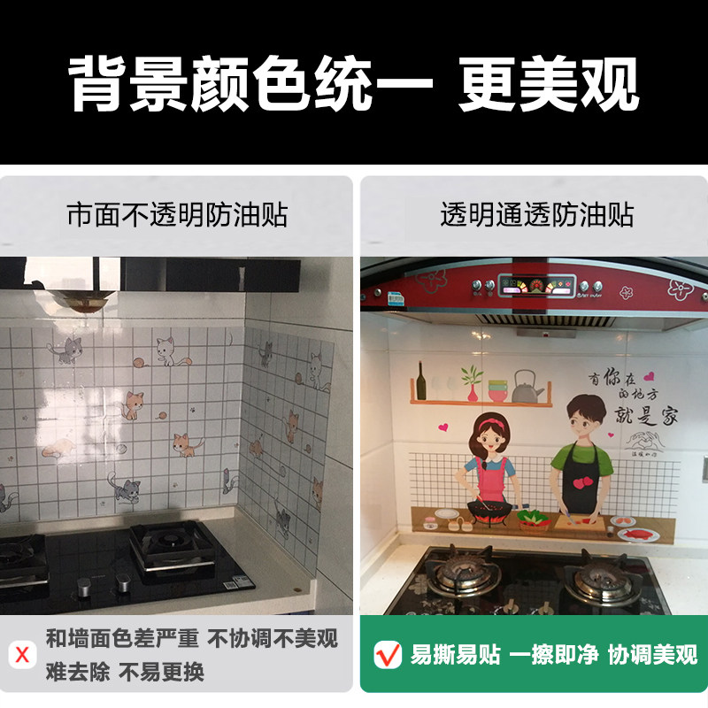 小号厨房防油贴纸自粘灶台面防水耐高温加厚贴膜橱柜遮丑专用墙贴