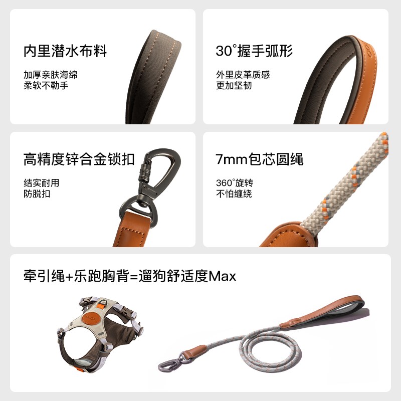 蔚刻防爆冲小狗狗牵引绳小型犬泰迪柯基边牧中大型犬通用遛狗神器