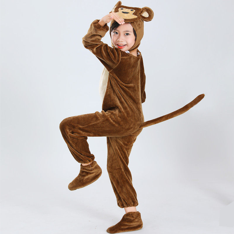 儿童小猴子演出服幼儿园卡通舞蹈服猴子捞月成人猴子动物表演服装