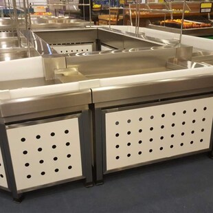 承接农贸市场改造新建农改超升级蔬菜架pe菜板猪肉分割台生鲜设备