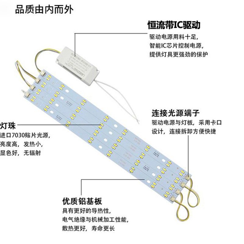 LED吸顶灯改造灯条灯板H灯管双色三段变光灯芯灯带节能无极调光源,家装灯饰光源,LED球泡灯,淘宝优惠券,粉丝福利购,淘宝优惠卷