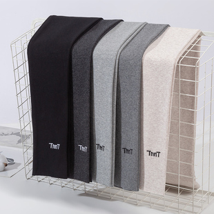 女外穿春秋季 加绒加厚棉九分长裤 薄款 冬季 高腰大码 黑色螺纹打底裤