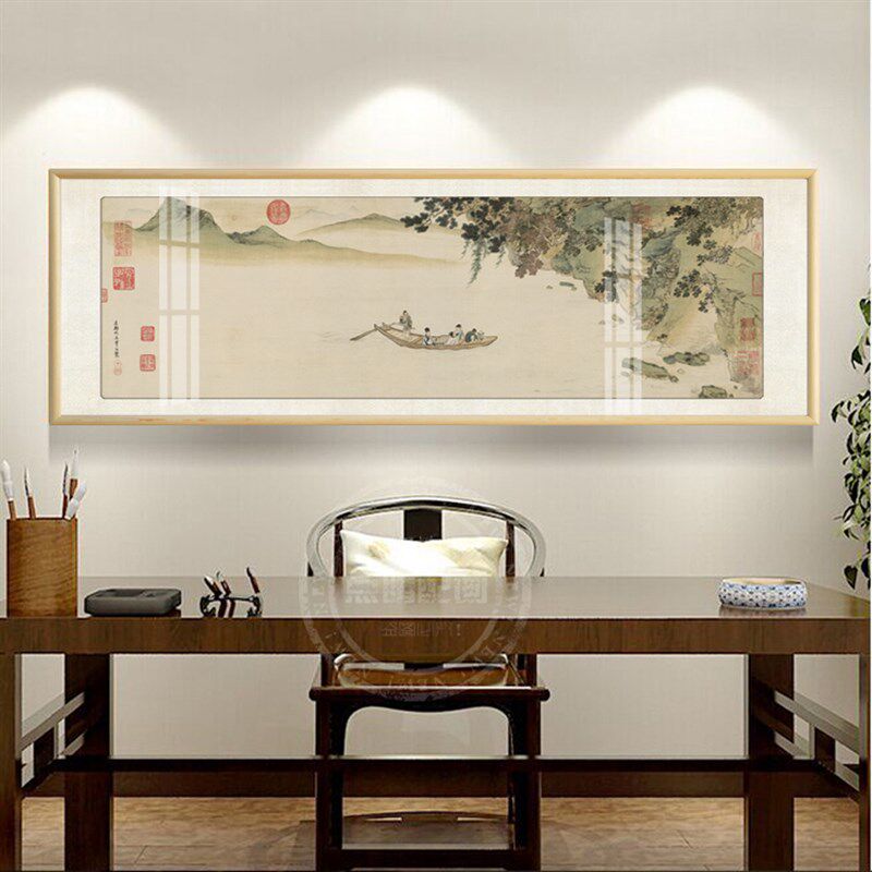 新中式山水画国画客厅装饰画沙发背景墙挂画办公室字画大尺寸壁画